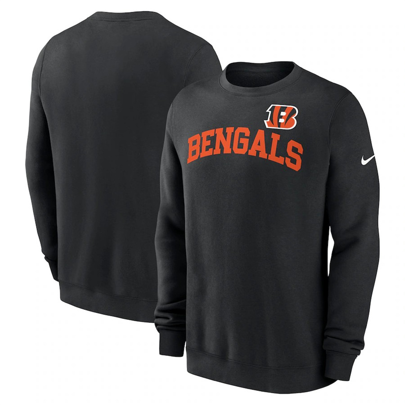 Men's Cincinnati Bengals Black Club Pullover Sweatshirt Men's Cincinnati Bengals Black Club Pullover Sweatshirt